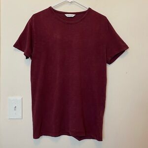 SAMSOE Men’s Lassen o-n SS 2586 Short Sleeve Crewneck T-Shirt Tawny Port Small